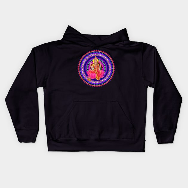 Mandala Magic - Lakshmi's Rainbow Delight Kids Hoodie by Mandala Magic